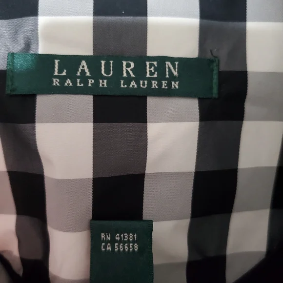 Ralph Lauren women's plaid black & white rain jacket size medium - Picture 4 of 9